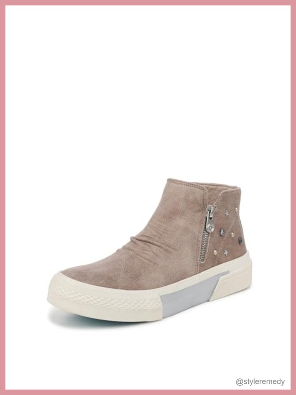 Vegan Faux Suede Platform Sneakers With Zip Entry Casual Walking Shoes